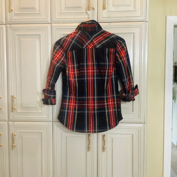 J. CREW HOLIDAY BLACK TARTAN SHIRT - Picture 3 of 3